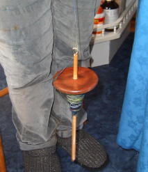 using a hand spindle
