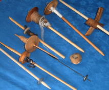 a selection of different small hand spindles