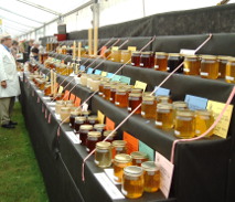 at honey shows you can see the huge range of honeys that bees can produce from different plants