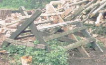 A home-made saw-horse