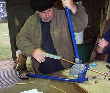 Getting to grips with a pipe bender;
