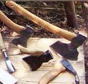 A range of tools required for making rustic furniture