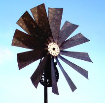 small home-made wind pump in operation