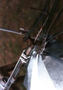 detail of a home-made wind pump