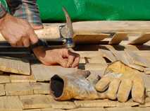 close-up of installation