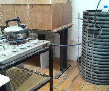 Boiling water with biogas