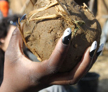 Cob is a mixture of clayey soil, sand, water and straw