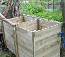 You can make your own compost containers from waste wood such as pallets