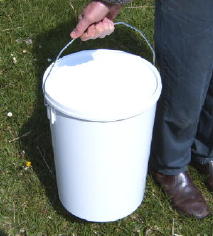 Lime putty can be purchased in 25kg tubs like this one, or in tonne bags