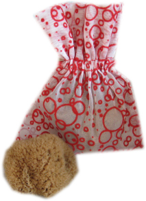 unbleached sponge and bag