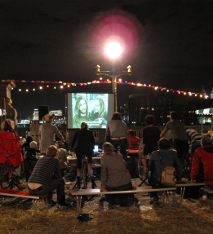 a cycle-powered cinema at a festival in London