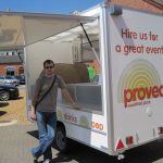 Ian with his wood-fired pizza van