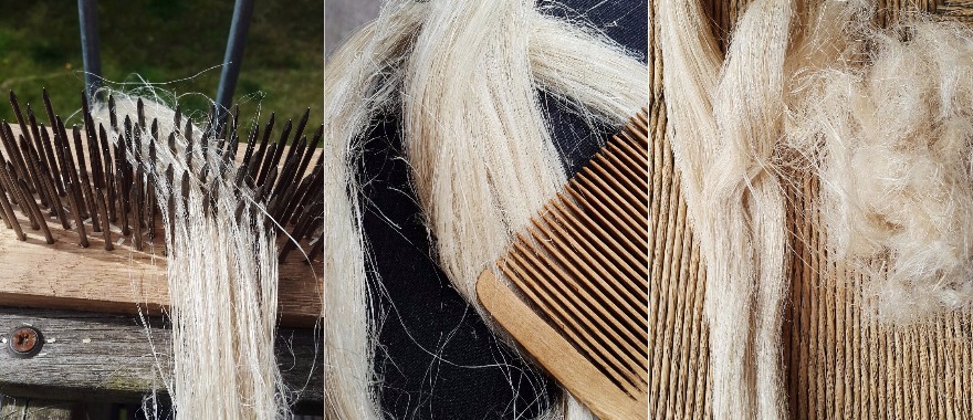 Hackling is one of the later stages of linen making
