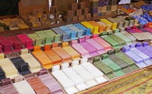 A particularly well-presented soap stall A particularly well-presented soap stall