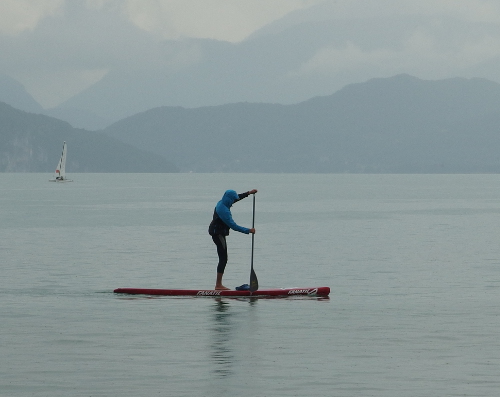 Stand-up paddleboarding is one form of canoeing Stand-up paddleboarding