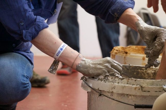 Getting stuck into a bucket of clay at ESBG 2019