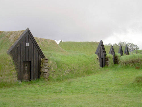 Icelandic earth-sheltered houses keldur