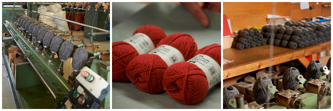 Wool yarn packaged as traditional balls
