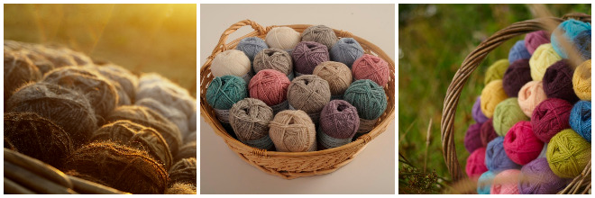 A selection of beautifully packaged yarn