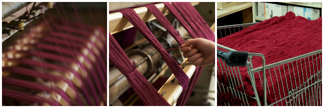 Hanks of wool yarn