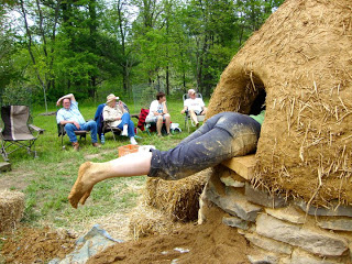 Getting stuck in removing the sand...