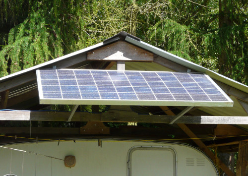 An example of solar power in woodlands